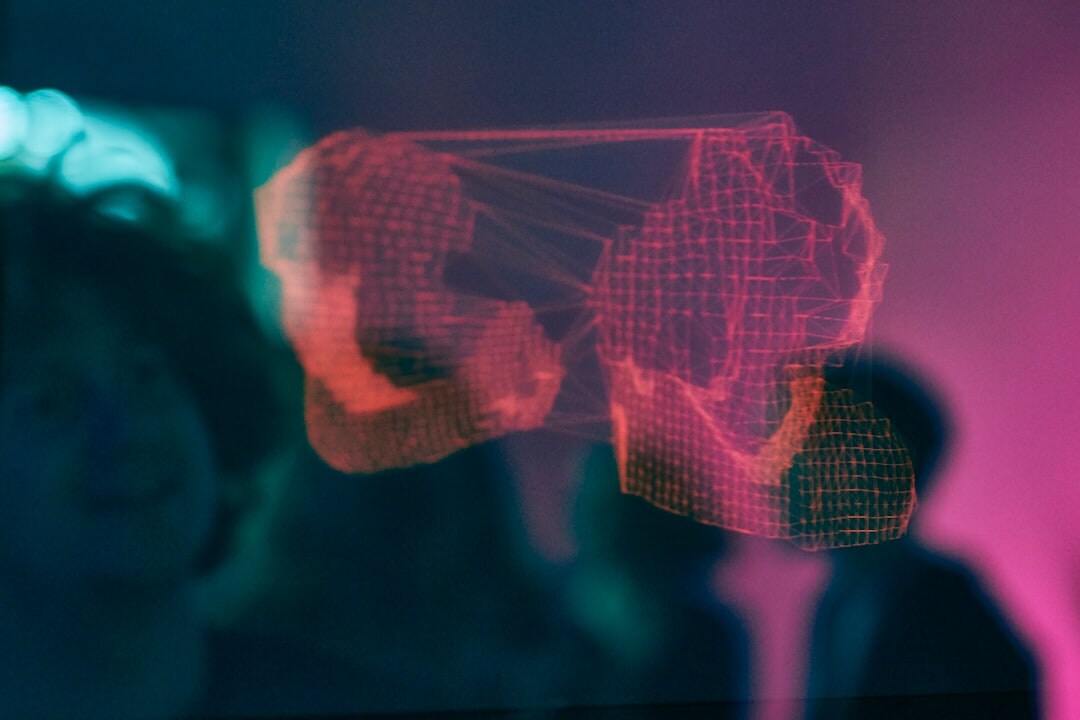 Artificial intelligence interface with glowing neural network visualization